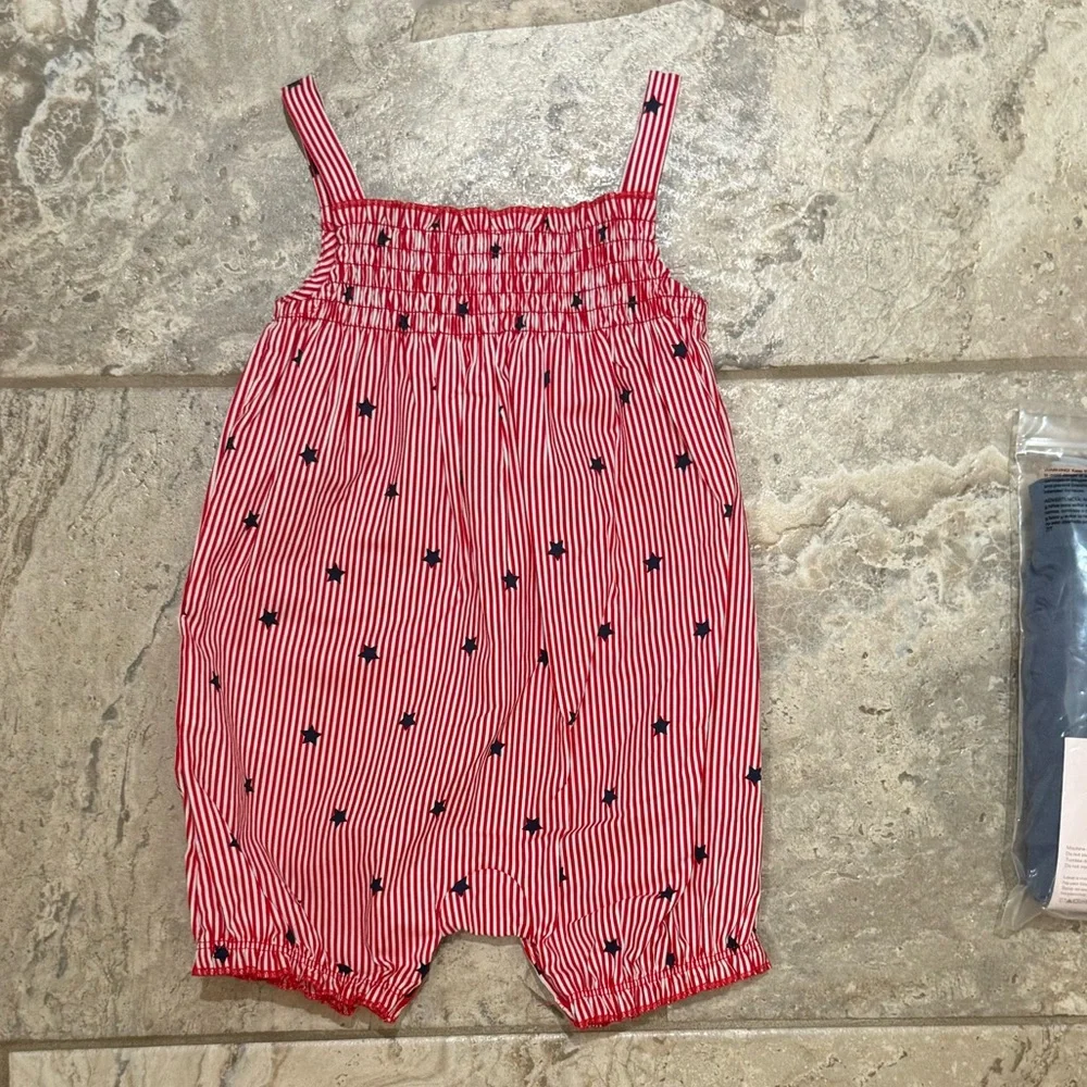 NWOT size 3-6 Month Red and White Striped Kids Romper